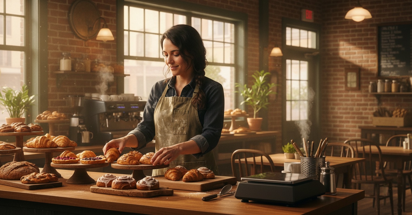 Emma at bakery counter
