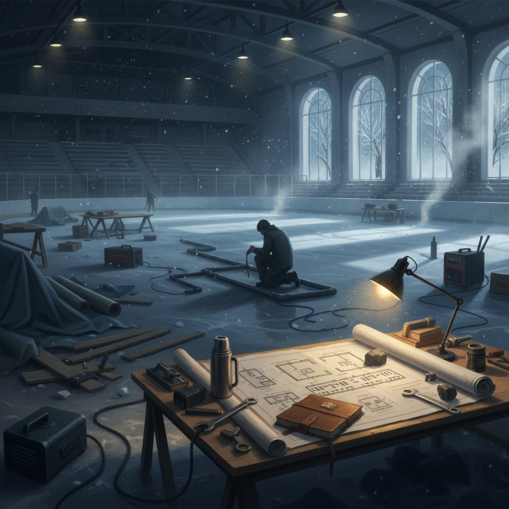 Working on rink renovations