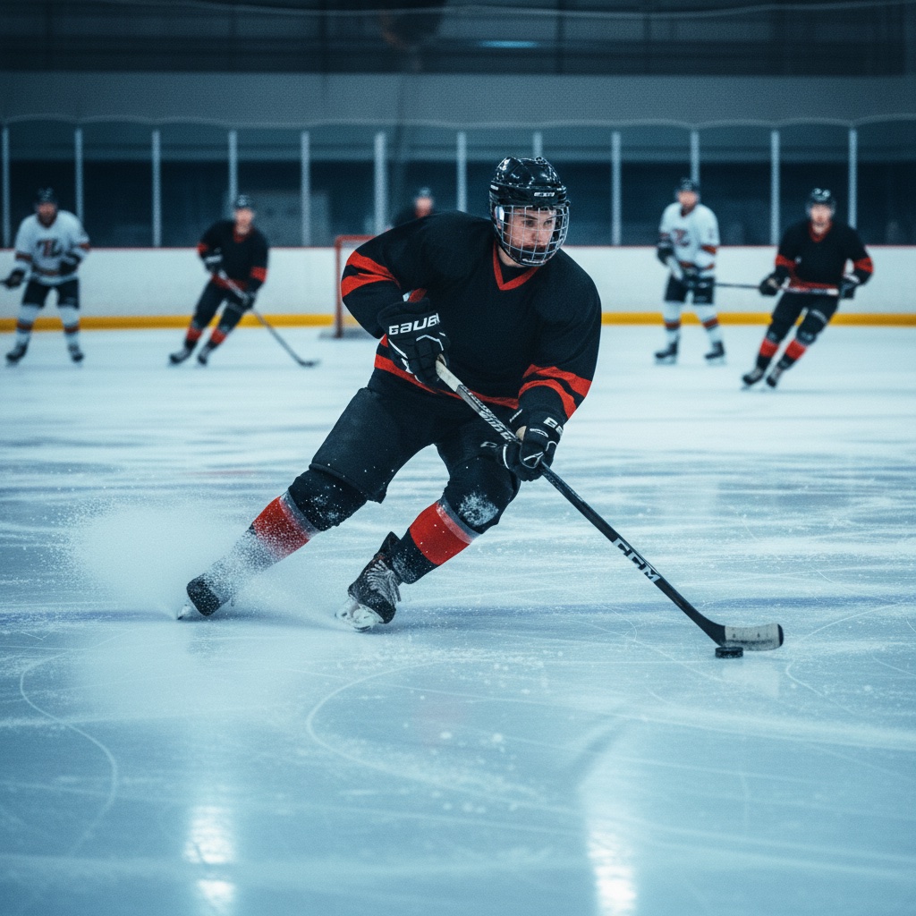 Hockey player in action