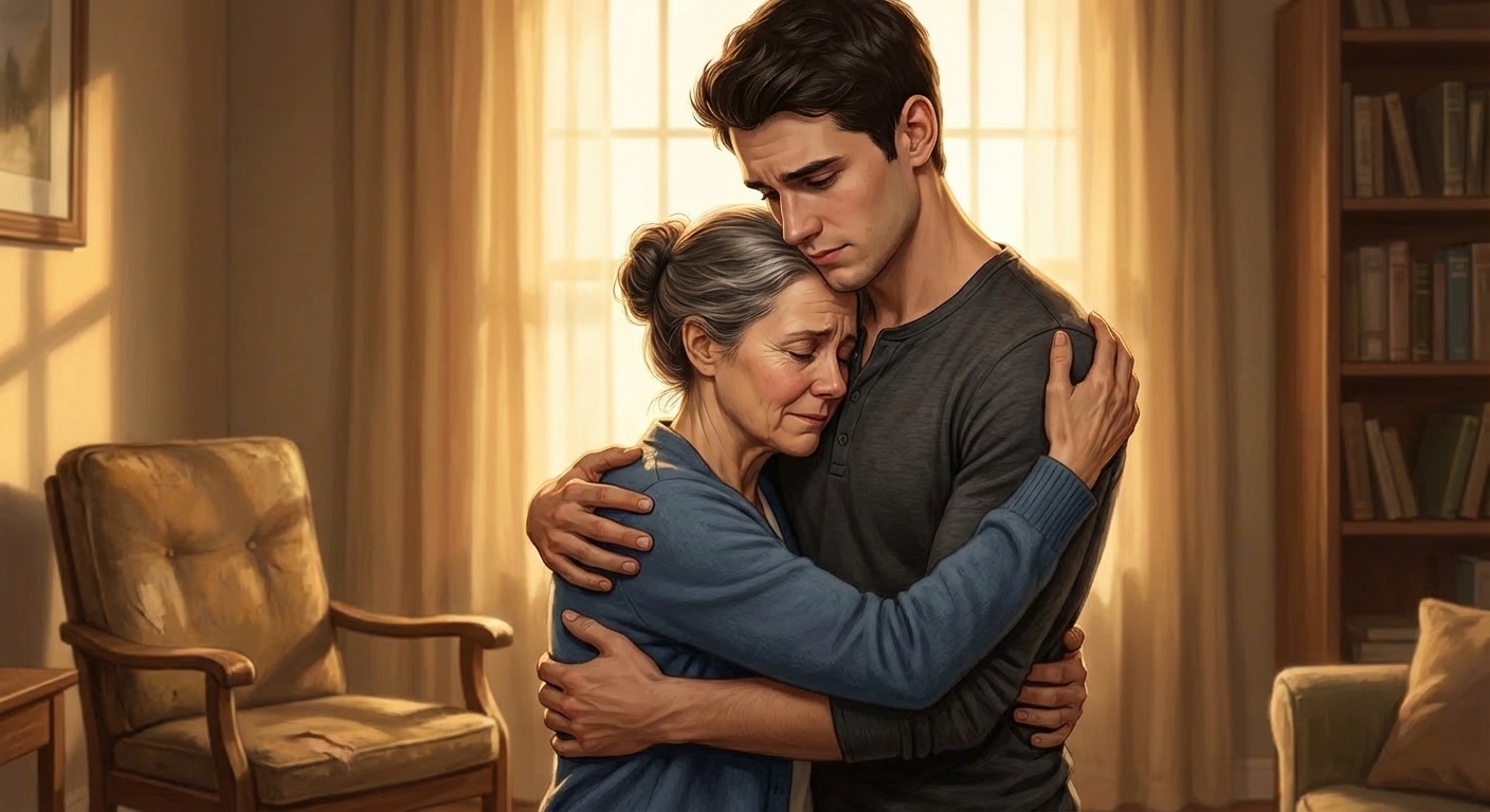 Linda embracing Jace